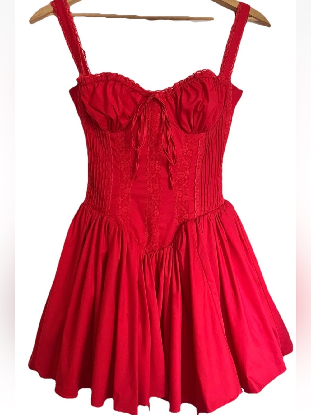 House of CB Pietra Cherry Red Corset Lace Mini Dress - XS Extra Small - Picture 2 of 11